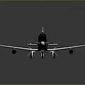 Black Single Engine Airplane With Yellow White Stripes Propeller And Wing Badges